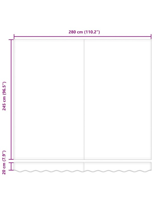 Varikatus mitmevärviline 3 x 2,5 m polüester ja metall