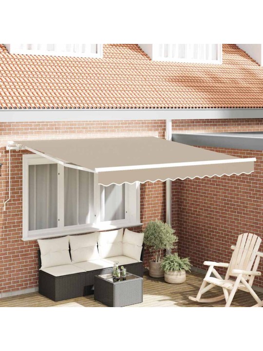 Varikatus sissetõmmatav beež 3 x 2,5 m polüester ja metall