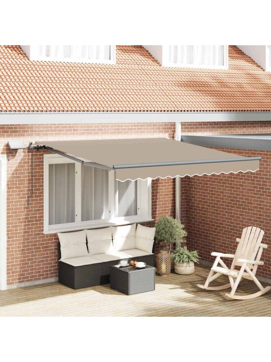 Sissetõmmatav varikatus beež 300 x 250 cm kangas