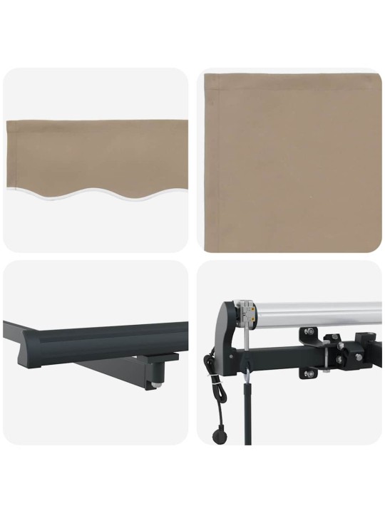 Sissetõmmatav varikatus beež 300 x 250 cm kangas