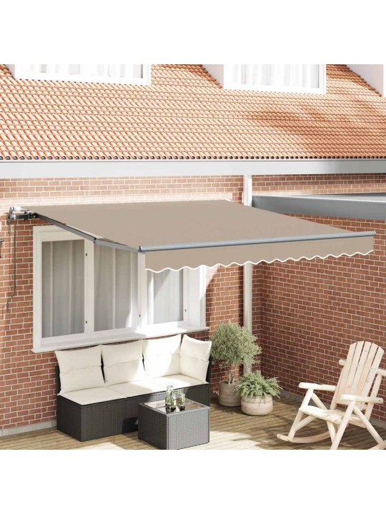 Sissetõmmatav varikatus beež 300 x 250 cm kangas