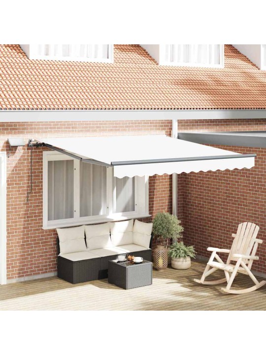 Sissetõmmatav varikatus valge 300 x 250 cm kangas