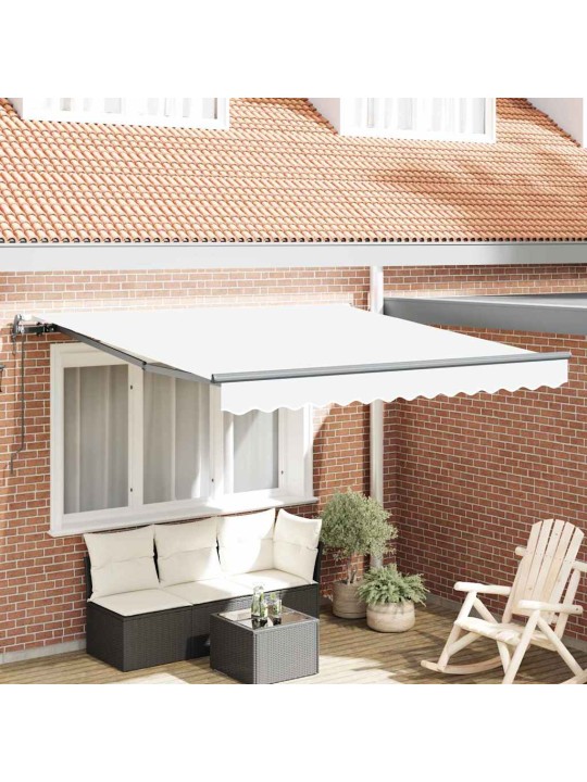 Sissetõmmatav varikatus valge 300 x 250 cm kangas