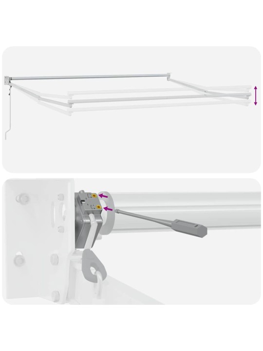 Varikatus valge 3 x 2,5 m polüester ja metall