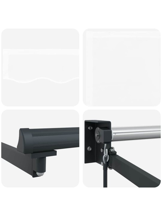 Varikatus valge 3 x 2,5 m polüester ja metall