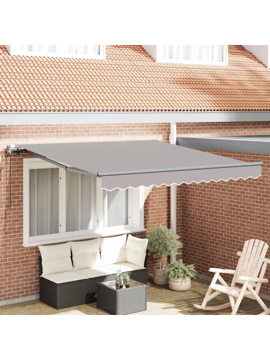 Sissetõmmatav varikatus helehall 300 x 250 cm kangas