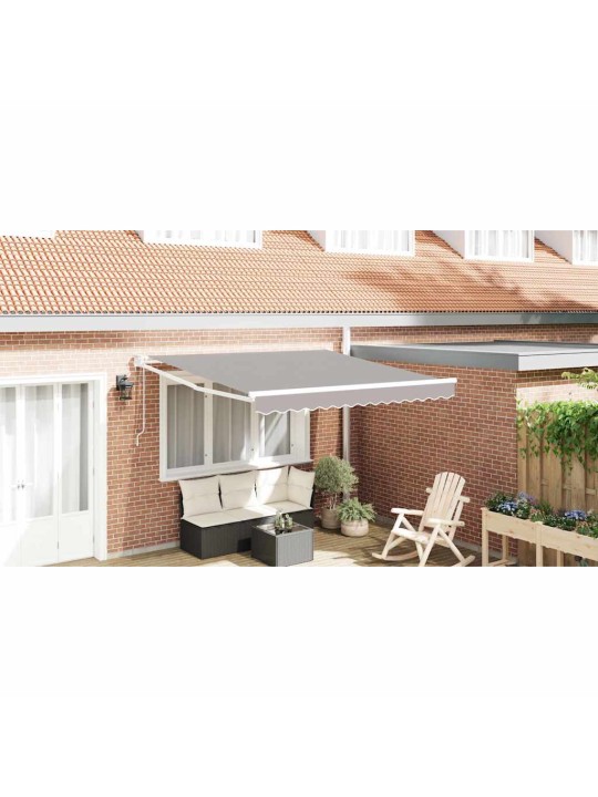 Varikatus sissetõmmatav helehall 3 x 2,5 m polüester ja metall