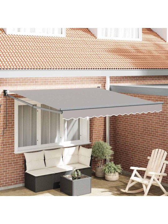 Varikatus sissetõmmatav helehall 3 x 2,5 m polüester ja metall