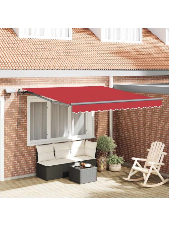 Sissetõmmatav varikatus punane 300 x 250 cm kangas