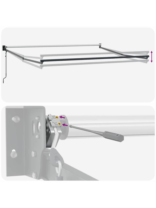 Varikatus punane 3 x 2,5 m polüester ja metall