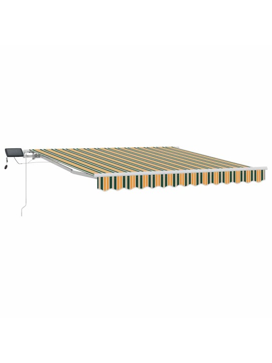 Sissetõmmatav varikatus 300 x 250 cm roheline ja kollane