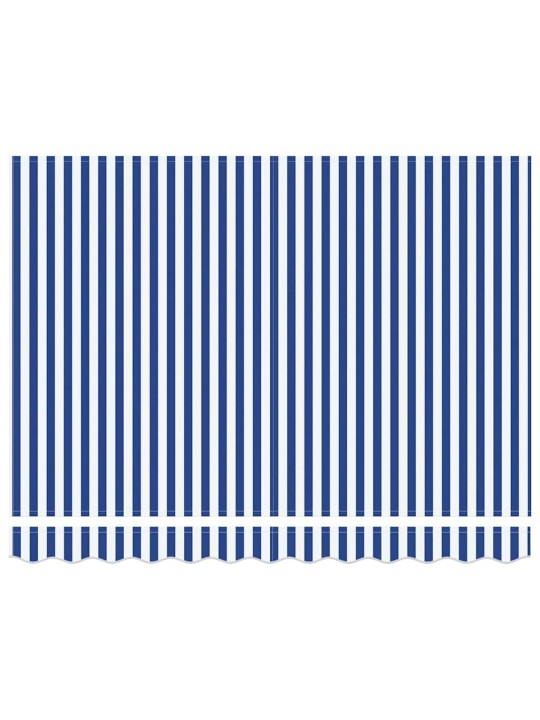 Sissetõmmatav varikatus sinine ja valge 350x250 cm kangas