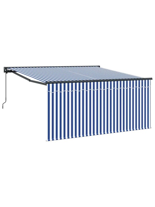 Sissetõmmatav varikatus sinine ja antriit 350 x 250 cm