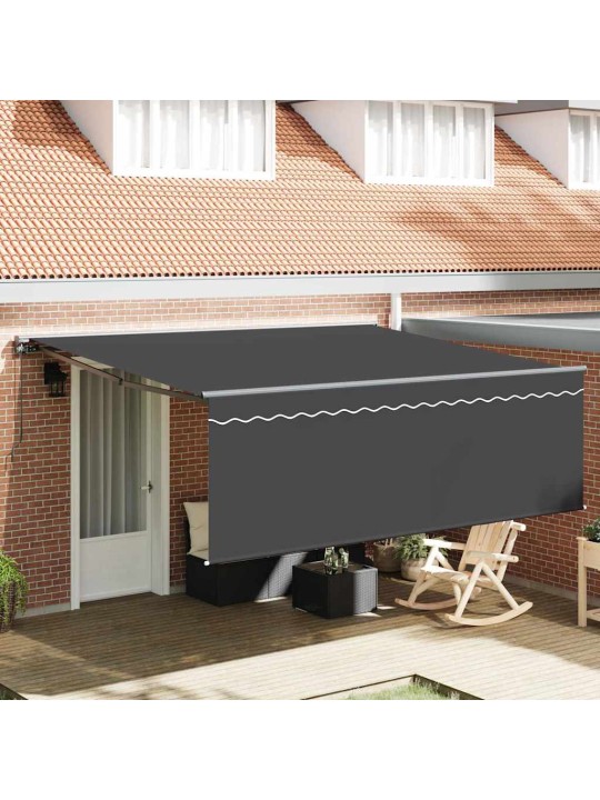 Sissetõmmatav varikatus oranž ja valge 350x250 cm kangas