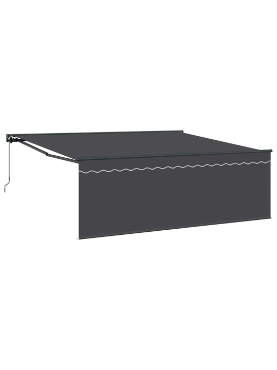 Sissetõmmatav varikatus oranž ja valge 350x250 cm kangas