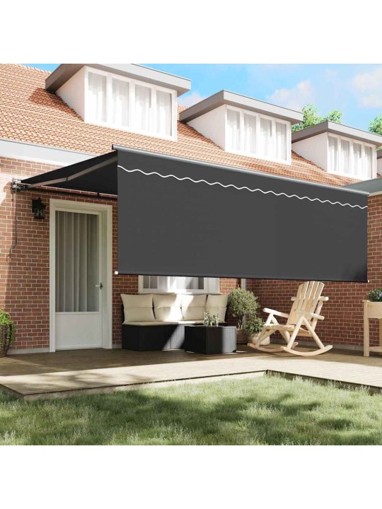 Sissetõmmatav varikatus oranž ja valge 350x250 cm kangas