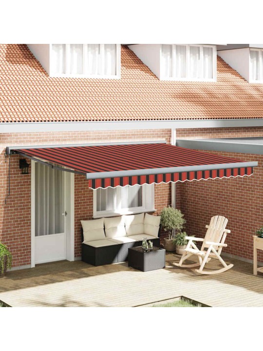 Sissetõmmatav varikatus oranž ja pruun 350 x 250 cm kangas