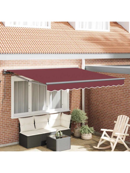 Sissetõmmatav varikatus burgundia punane 350x250 cm kangas
