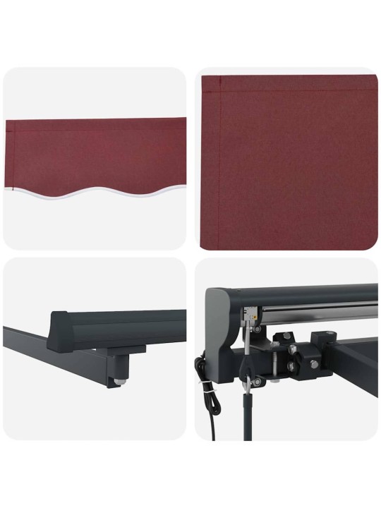 Sissetõmmatav varikatus burgundia punane 350x250 cm kangas