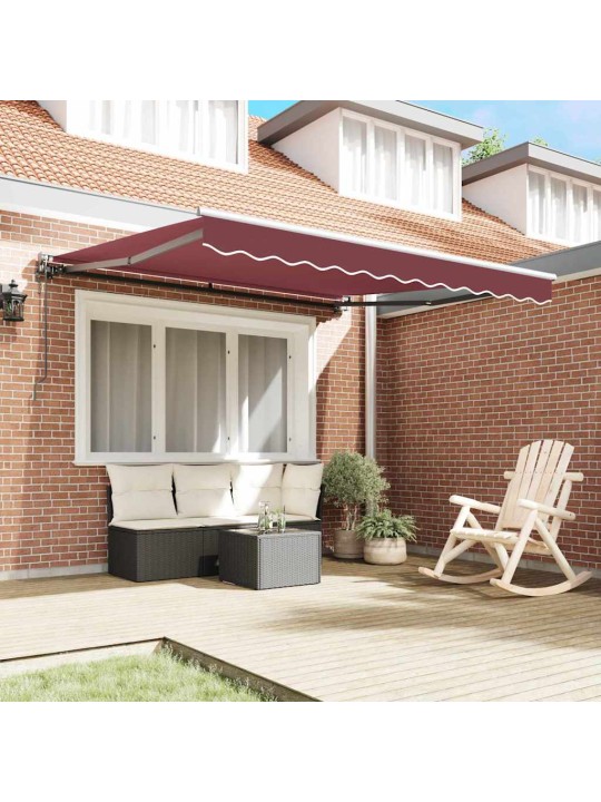 Sissetõmmatav varikatus burgundia punane 350x250 cm kangas