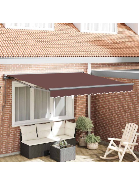 Sissetõmmatav varikatus pruun 350x250 cm kangas