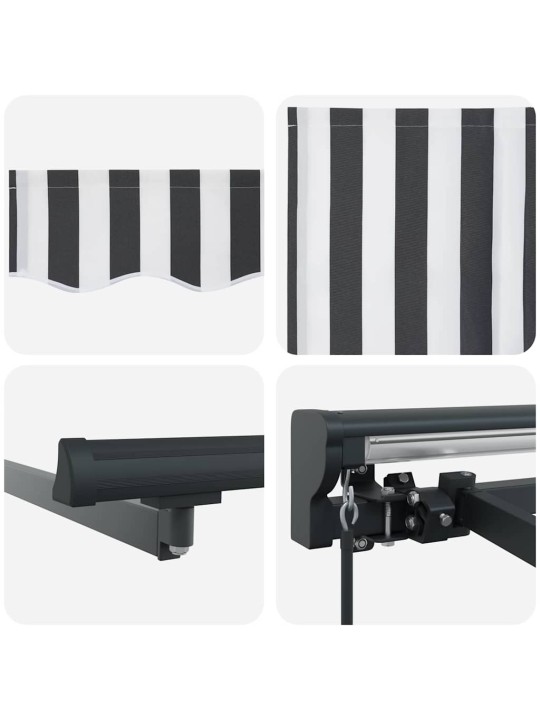 Sissetõmmatav varikatus anthracite ja valge 350x250 cm kangas