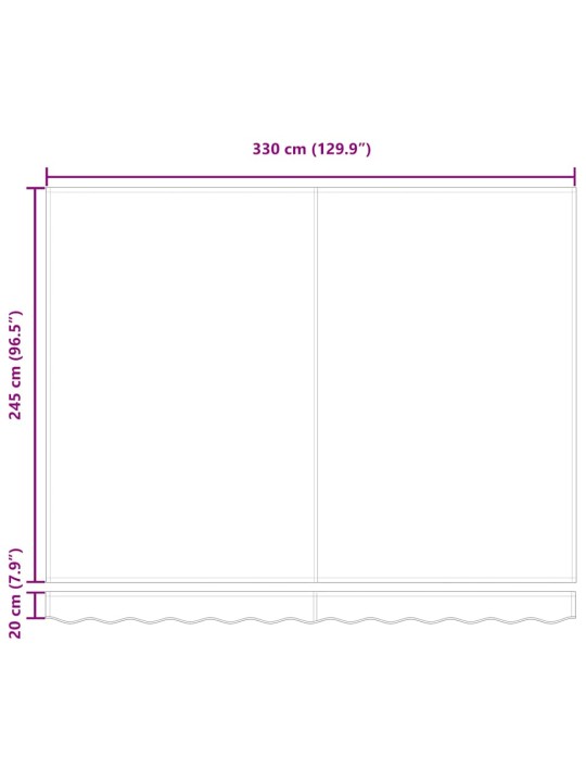 Varikatus kollane ja oranž 3,5 x 2,5 m polüester ja metall