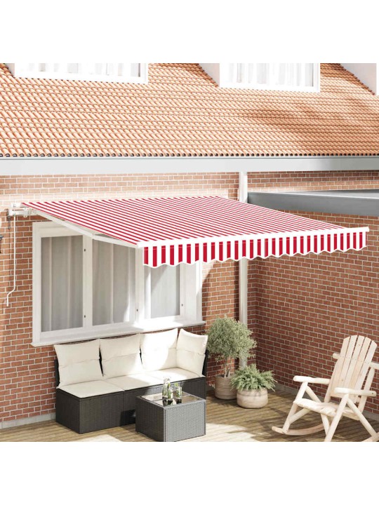 Sissetõmmatav varikatus 350 x 250 cm punane ja valge