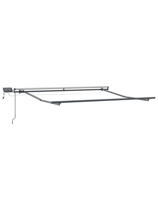 Sissetõmmatav varikatus punane ja valge 350 x 250 cm kangas