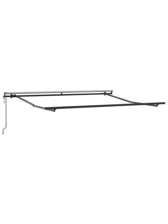 Sissetõmmatav varikatus punane ja valge 350 x 250 cm kangas