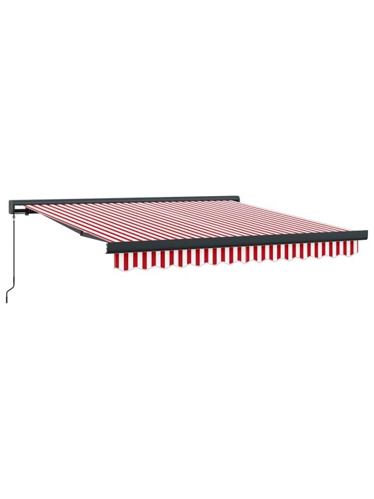 Sissetõmmatav varikatus punane, valge 350 x 250 cm