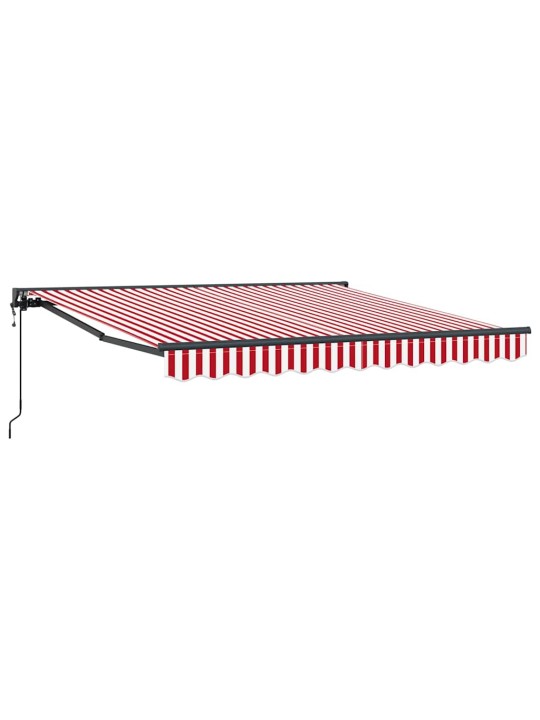 Sissetõmmatav varikatus punane ja valge triip 350x250 cm