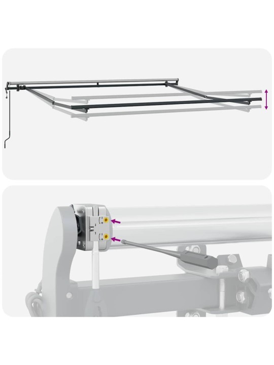 Sissetõmmatav varikatus mitmevärviline 350 x 250 cm kangas