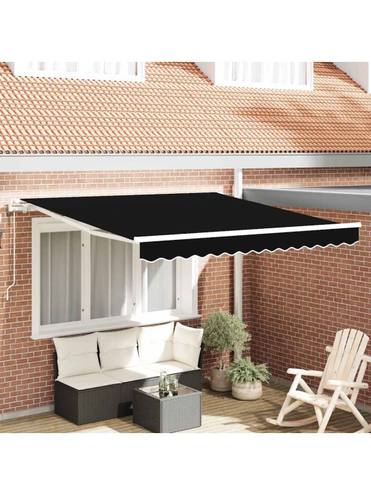 Sissetõmmatav varikatus 350 x 250 cm must