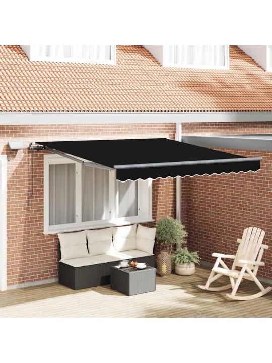 Sissetõmmatav varikatus must 350 x 250 cm kangas