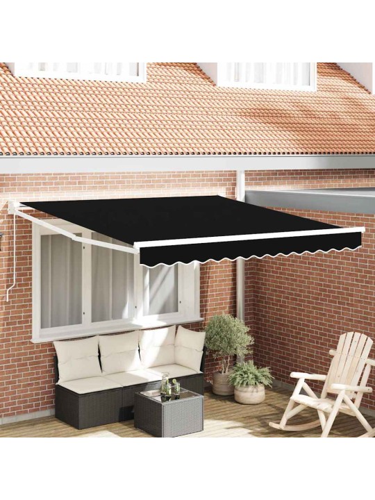 Sissetõmmatav varikatus must 350 x 250 cm kangas