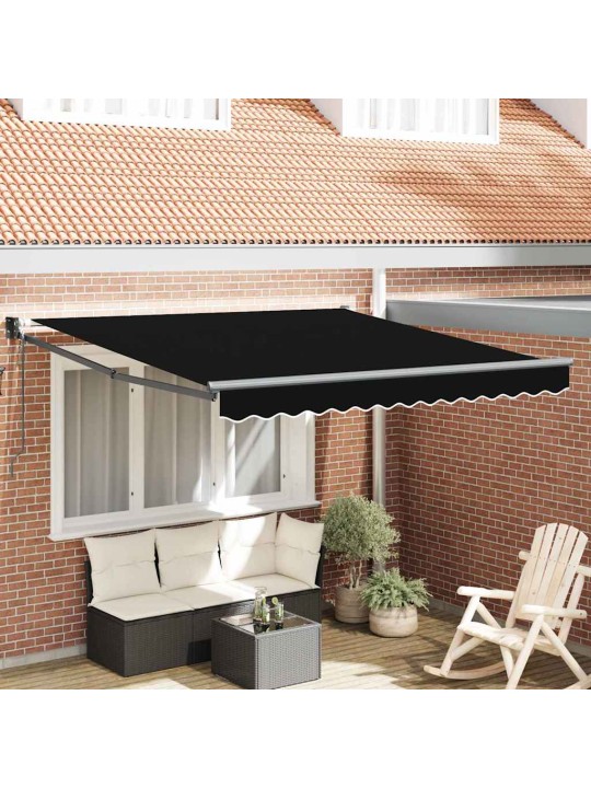 Sissetõmmatav varikatus must 350 x 250 cm kangas