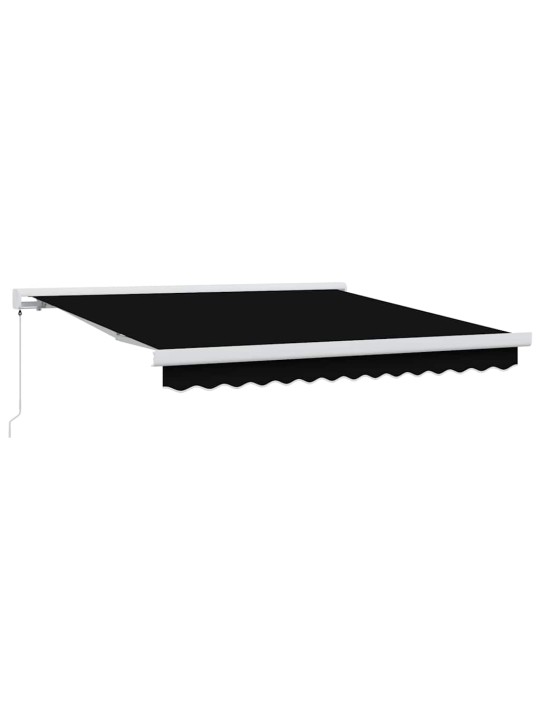 Sissetõmmatav varikatus must 350 x 250 cm kangas, metall