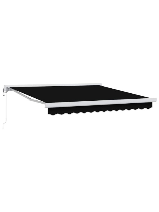 Sissetõmmatav varikatus must 350 x 250 cm kangas, metall