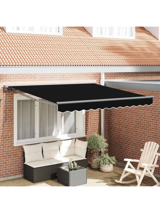 Sissetõmmatav varikatus must 350x250 cm kangas