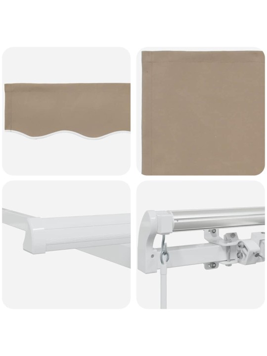 Sissetõmmatav varikatus beež 350 x 250 cm kangas