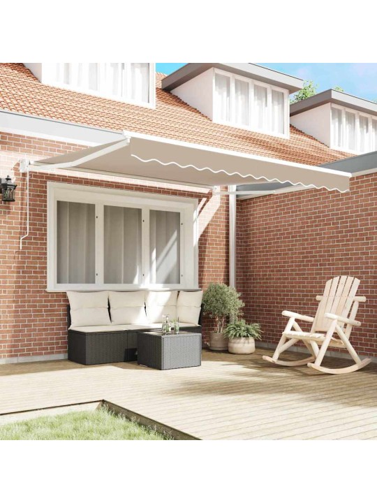 Sissetõmmatav varikatus beež 350 x 250 cm kangas