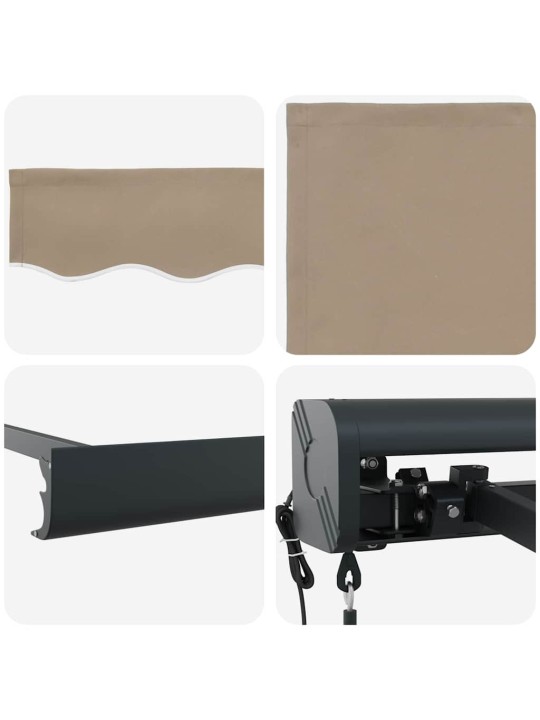 Sissetõmmatav varikatus beež 350 x 250 cm kangas, metall