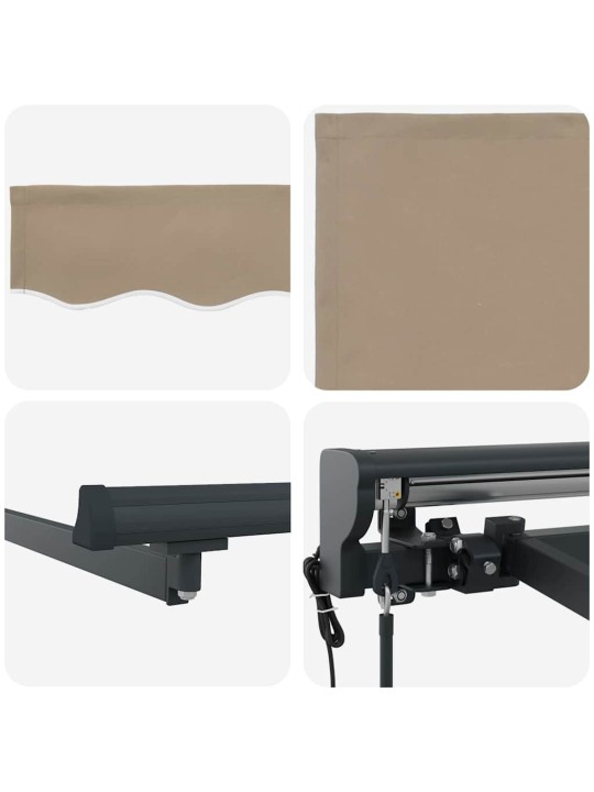 Sissetõmmatav varikatus beež 350x250 cm kangas