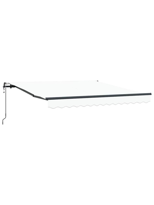 Sissetõmmatav varikatus valge 350 x 250 cm kangas