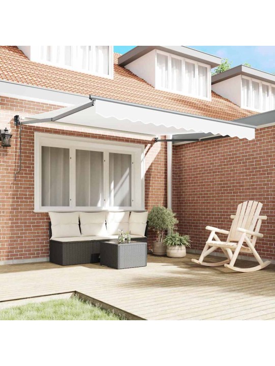 Sissetõmmatav varikatus valge 350 x 250 cm kangas