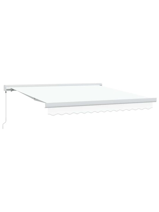 Sissetõmmatav varikatus valge 350 x 250 cm kangas, metall