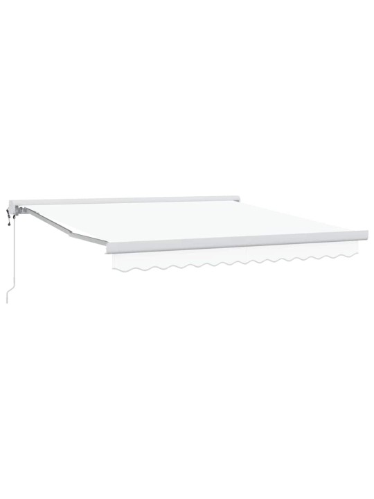 Sissetõmmatav varikatus valge 350 x 250 cm kangas, metall