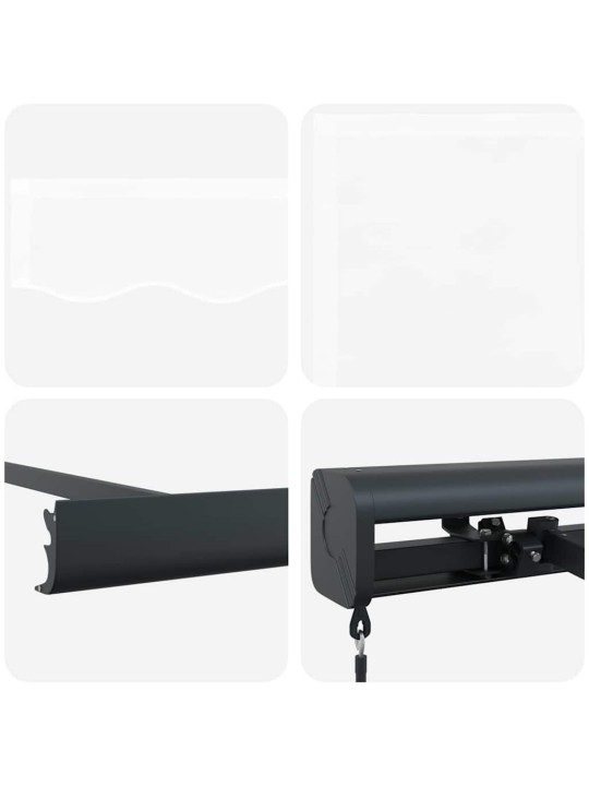 Sissetõmmatav varikatus valge 350 x 250 cm kangas, metall