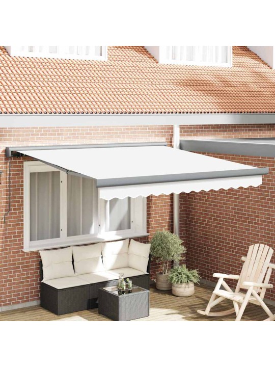 Sissetõmmatav varikatus valge 350 x 250 cm kangas, metall